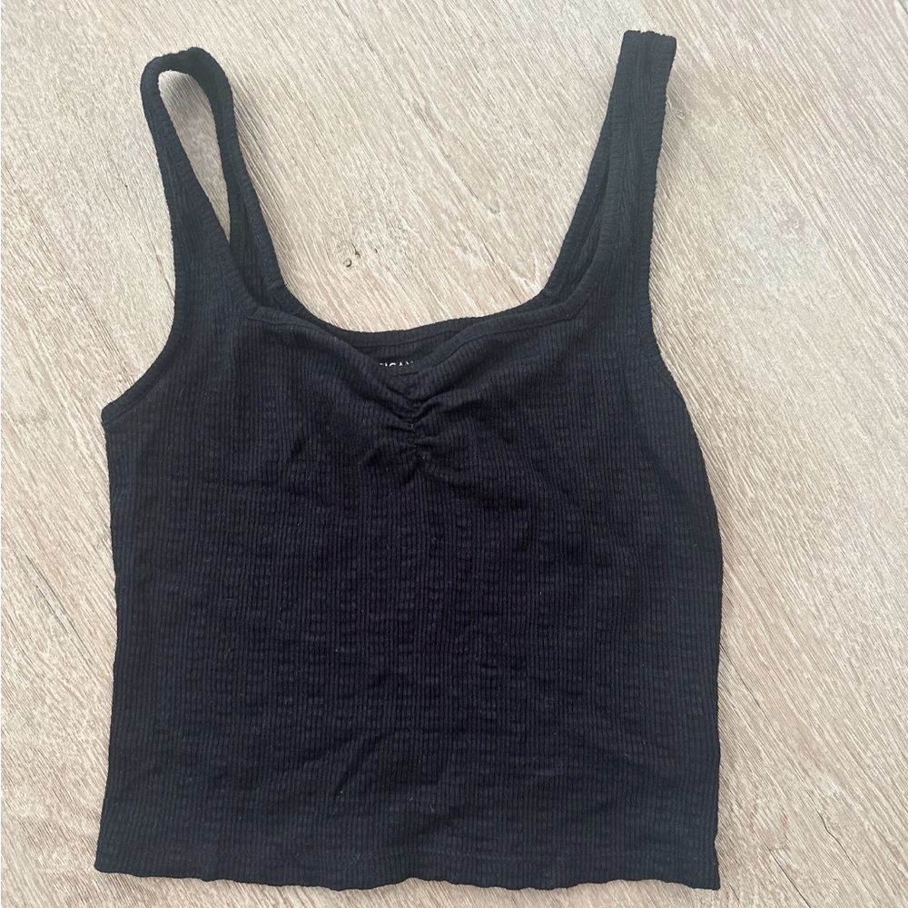 American Eagle Outfitters Black Fitted Tank Top